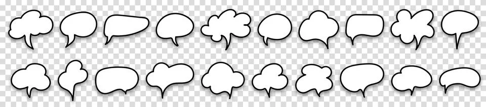 Collection set of speech bubbles on a transparent background. The concept o.. Stock Illustration