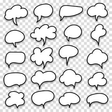 Collection set of speech bubbles on a transparent background. The concept of  Stock Illustration