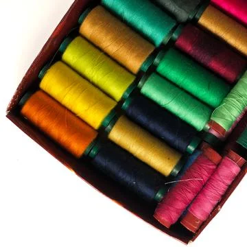 Collection of sewing thread Stock Photos