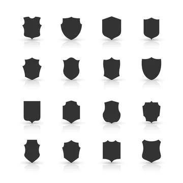 Collection of shield icon vector template isolated. logo design, flat style Stock Illustration
