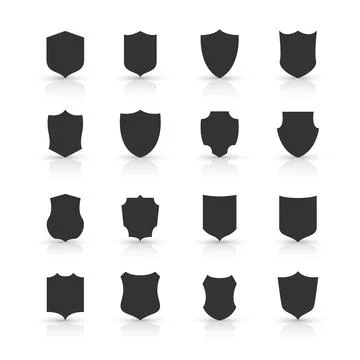 Collection of shield icon vector template isolated. logo design, flat style Stock Illustration