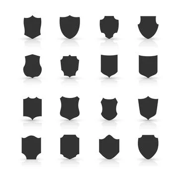 Collection of shield icon vector template isolated. logo design, flat style Stock Illustration
