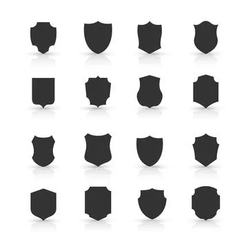 Collection of shield icon vector template isolated. logo design, flat style Stock Illustration
