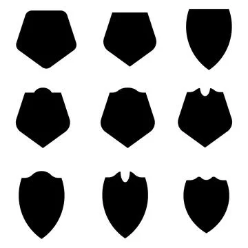 Collection of shield icon vector template isolated. logo design, flat syle co Stock Illustration