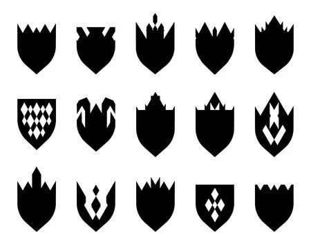 Collection of shield, set of badge shape and vintage label, logo design Stock Illustration