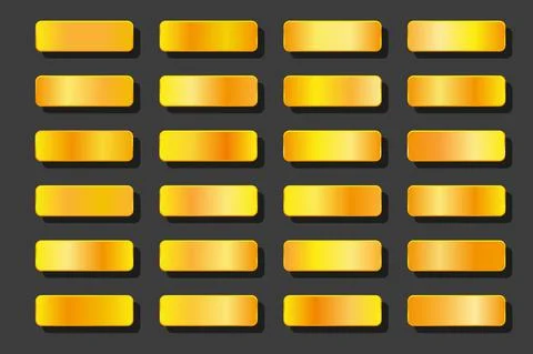 Collection of shine gold background. Set of smooth golden textures. Vector il Ilustración de archivo