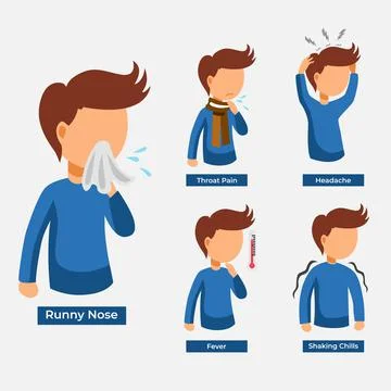 Collection of sick man cartoon vector. sick man cartoon vector Stock Illustration