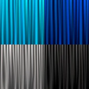 Collection of silk curtains Stock Illustration