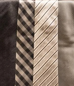Collection of silver ties Stock Photos