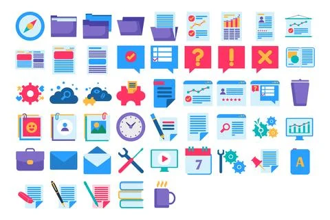 Collection Of Simple Business Elements Illustrazione stock