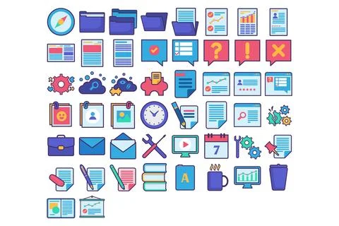 Collection Of Simple Business Elements 스톡 일러스트