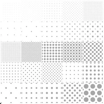 Collection of simple seamless dotted patterns. Stock Illustration