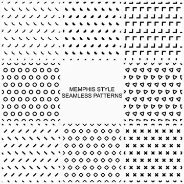 Collection of simple seamless geometric patterns. Иллюстрация
