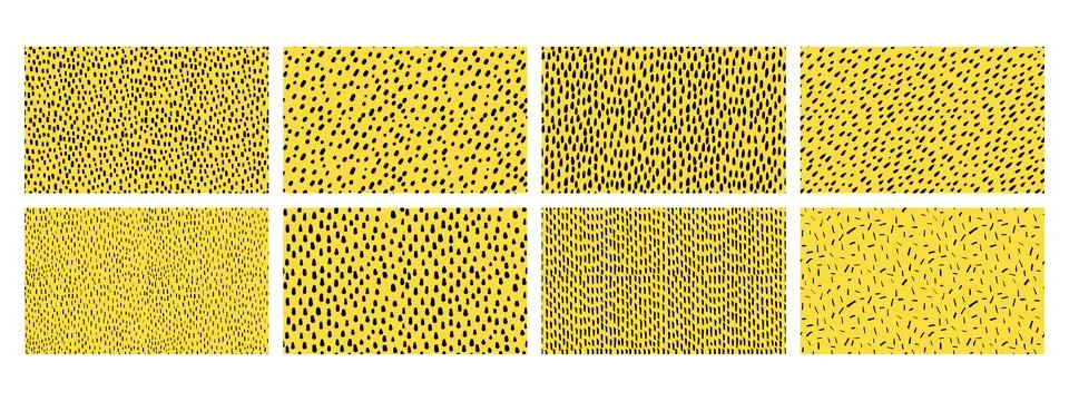 Collection of simple seamless patterns with small black lines. Vector wallpap Stockillustratie