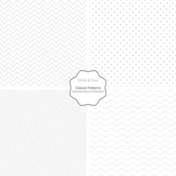 Collection of simple vector patterns. Stock Illustration