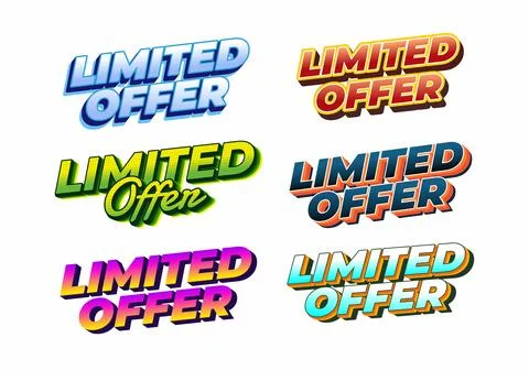 A collection of six colorful and stylized text designs featuring the phrase.. Stock Illustration