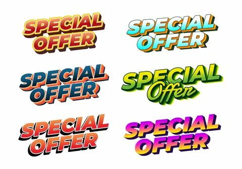 A collection of six vibrant and stylized text designs featuring the phrase .. Stock Illustration