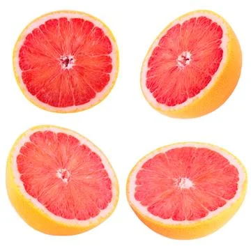 Collection of sliced grapefruit Stock Photos