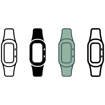 Collection of Smartwatch Icon Variations for Digital Health Tracking Interfac Иллюстрация