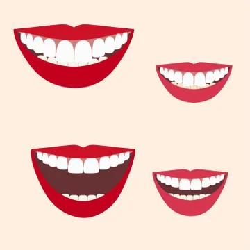 Collection of smiles Stock Illustration
