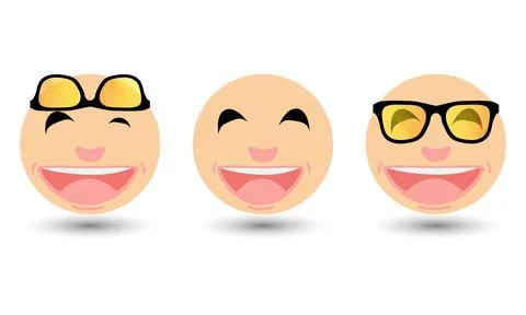 Collection of smiley face emoticons Stock Illustration