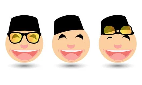 A collection of smiley face emoticons Stock Illustration