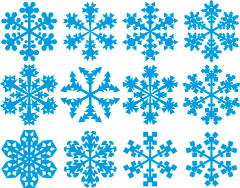 Collection of snowflakes Stock Illustration