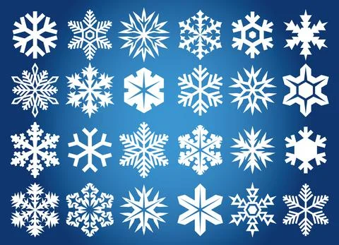Collection of snowflakes Stock Illustration
