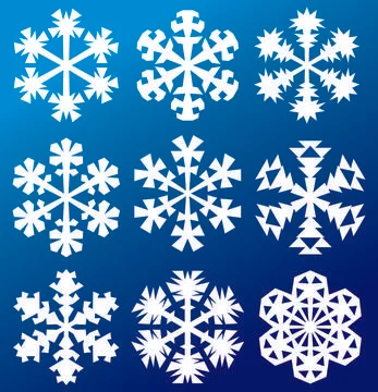 Collection of snowflakes Stock Illustration
