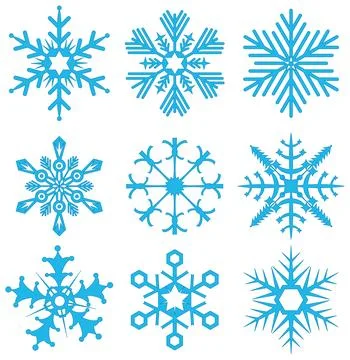 Collection of snowflakes, vector Stock Illustration