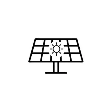 Collection of solar panel power icon Stock Illustration