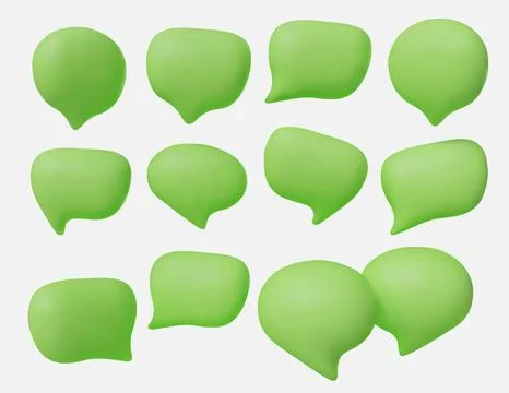 Collection of speech bubbles , representing online chatting, comments Stock Illustration