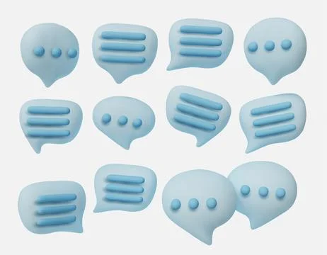 Collection of speech bubbles , representing online chatting, comments Stock Illustration