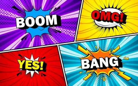 Collection of speech bubbles. Speech bubble text, cartoon chat boxes, messa.. Stock Illustration