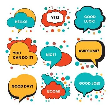 A collection of speech bubbles vector art Stock Illustration