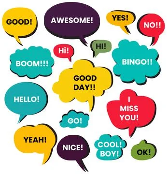 A collection of speech bubbles vector art Stock Illustration