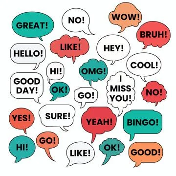 A collection of speech bubbles vector art Stock Illustration