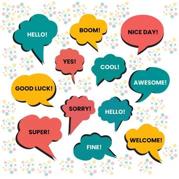 A collection of speech bubbles vector art Stock Illustration