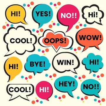 A collection of speech bubbles vector art Stock Illustration