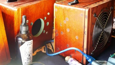 Collection of spirit and ghost box electronic communication equipment Stock Footage 247607077