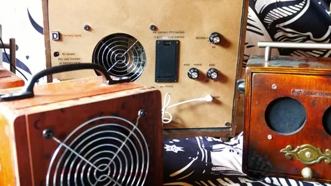 Collection of spirit and ghost box electronic communication equipment Stock Footage 247607181