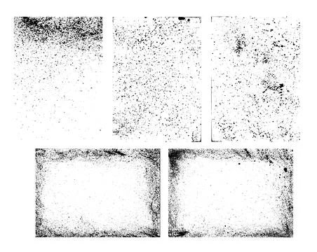 Collection of splatter textures in A4 format, real handmade strokes, real p.. Illustrazione stock