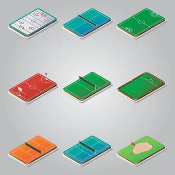 Collection Of Sport Fields Stock Illustration