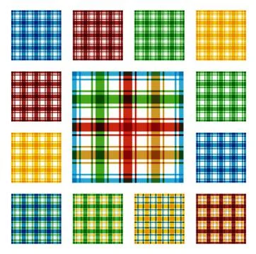 Collection of square seamless patterns. Stock Illustration