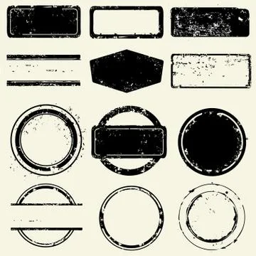 Collection of stamps frames Illustrazione stock