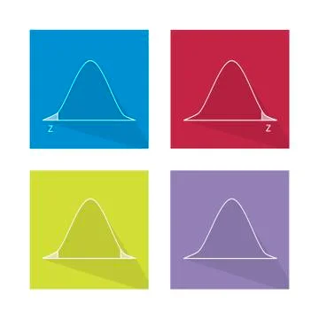 Collection of Standard Normal Distribution Curve Chart Illustrazione stock