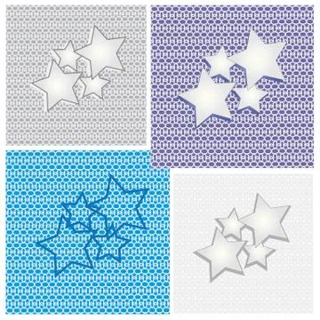 Collection of star backgrounds Stock Illustration