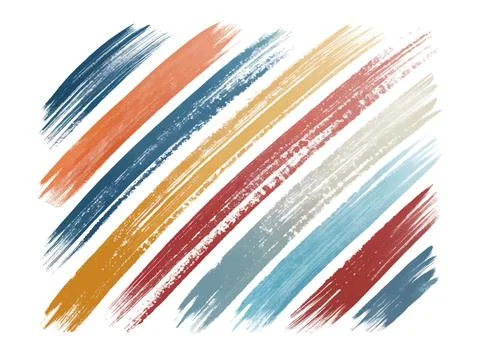 Collection of state-inspired brush strokes on white background, with abstract Stock Illustration