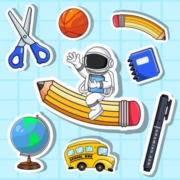Collection Of Sticker Back To School Stock Illustration