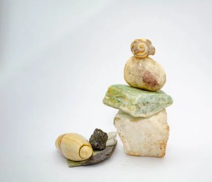 Collection of stones and shells Stock Photos